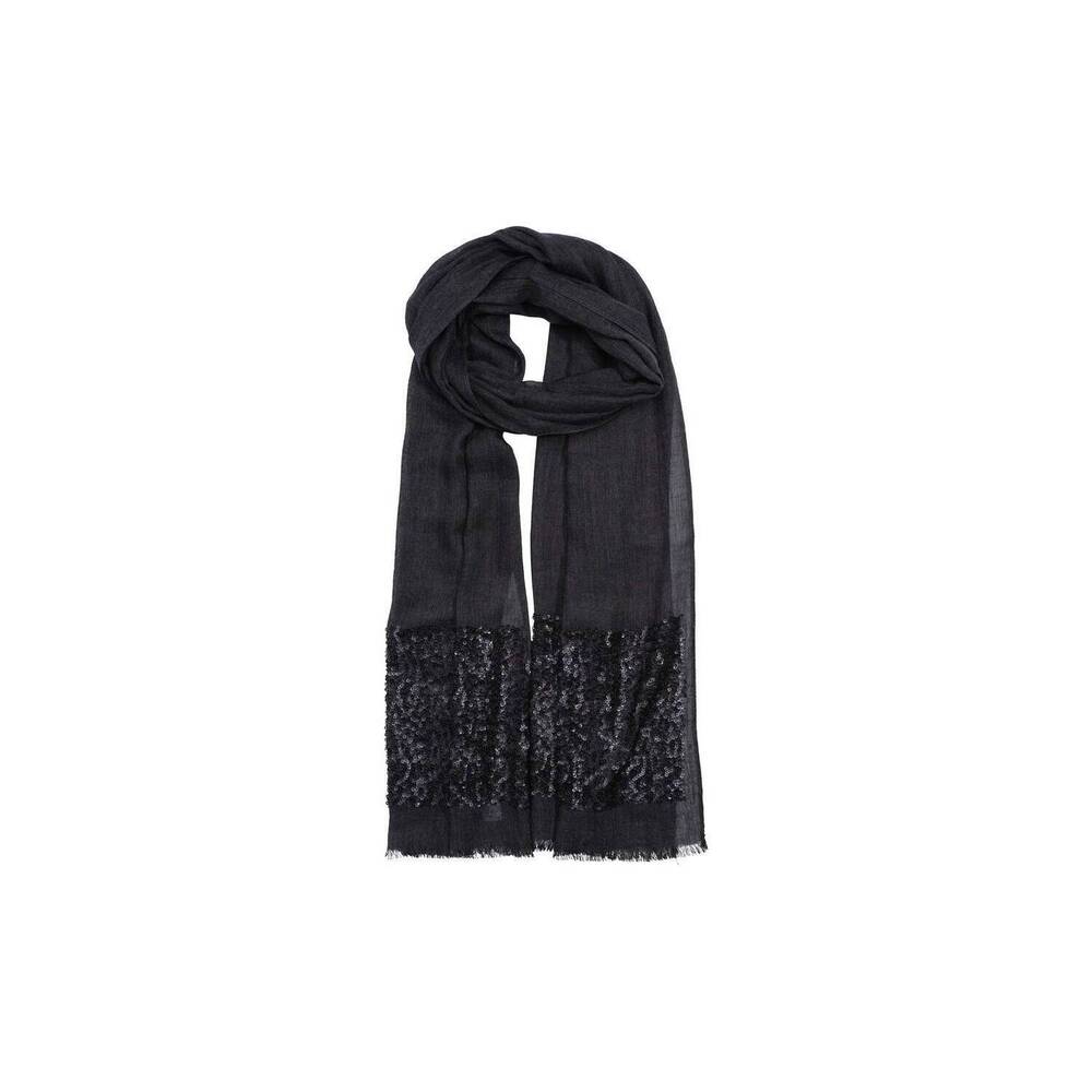 NEW ECHO sequin border wrap in charcoal/black